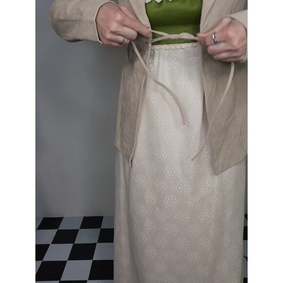 Vtg 90s Y2k Tan Suede Leather Tie Front Hippie Boho Bratz Collared Jacket Sz Sm - Picture 6 of 9